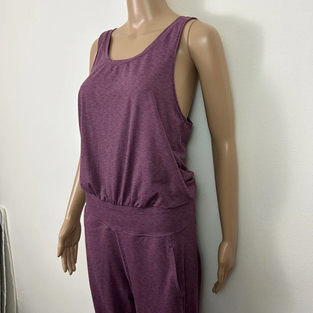 Sweaty Betty London Heathered Plum Racerback Jogger Jumpsuit Wome ns